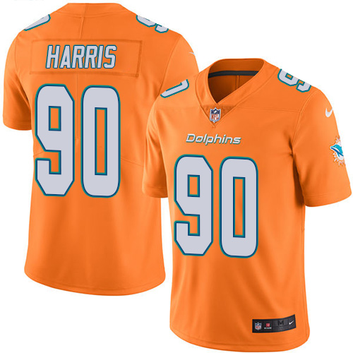 Nike Miami Dolphins 90 Charles Harris Orange Youth Stitched NFL Limited Rush Jersey